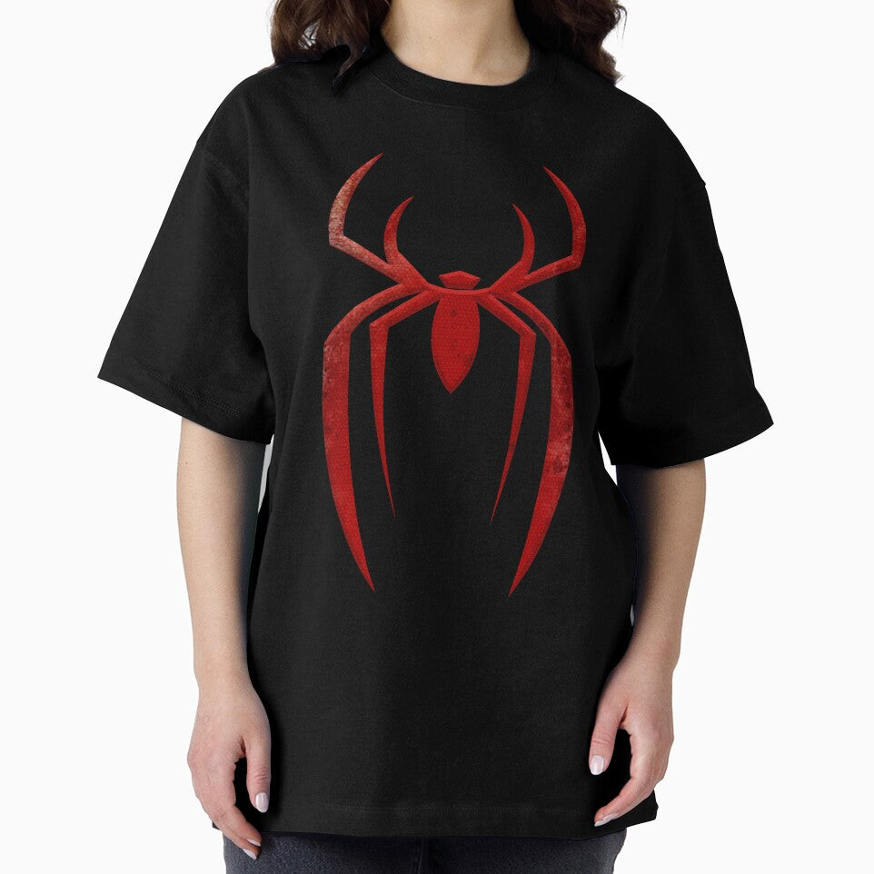 Distressed Spider Emblem | Red Grunge Arachnid Symbol Graphic Graphic T-Shirt