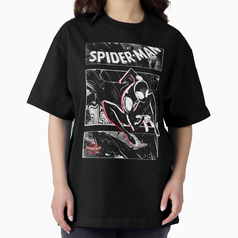 Black Spidy Casual Print T-Shirt