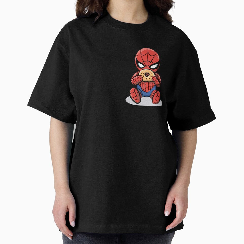 Baby Spider Bagel Break - Trendy Hilarious Comic Spider Art Eating Food Meme Cartoon Costume Graphic T-Shirt