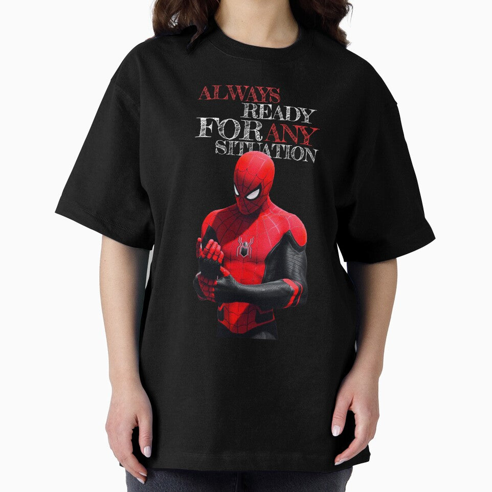 Always Ready For Any Situation Superhero Spider Action graphic Sticker Graphic T-Shirt