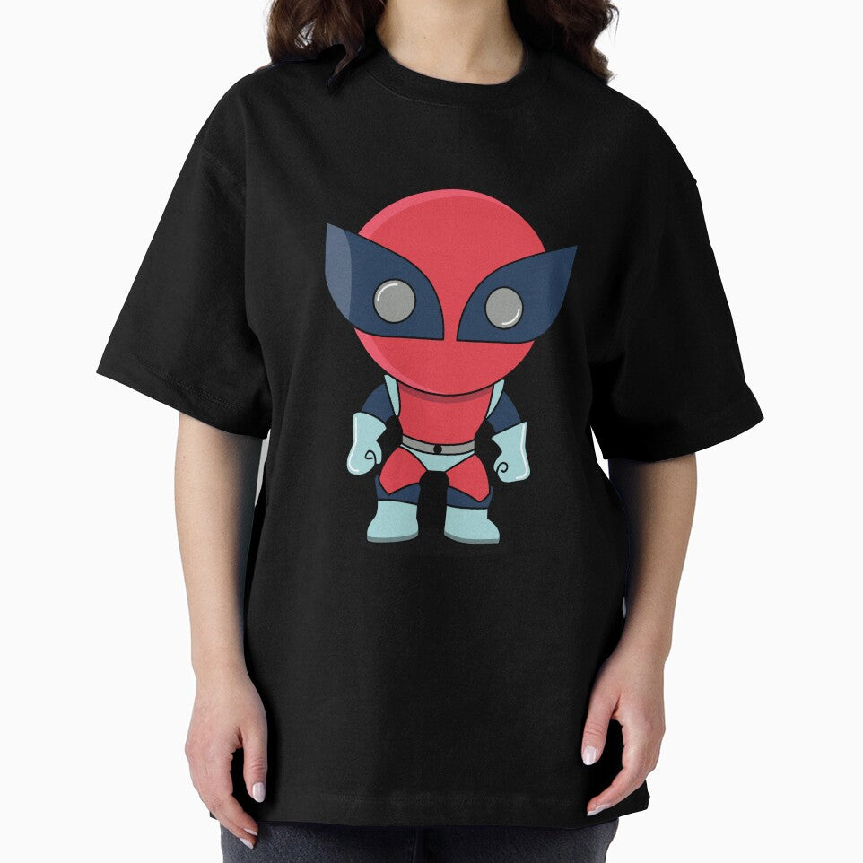 Cute Red Superhero Mascot Sticker | Chibi Comic Character | deadpool Vintage-Inspired T-Shirt