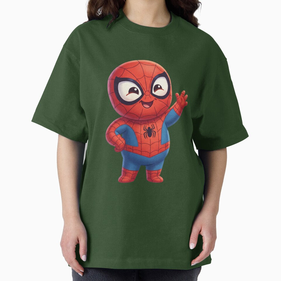 Cute Web Hero Waving | Kawaii Superhero Cartoon | Kids Friendly Character Sticker & Tee Design Vintage-Inspired T-Shirt
