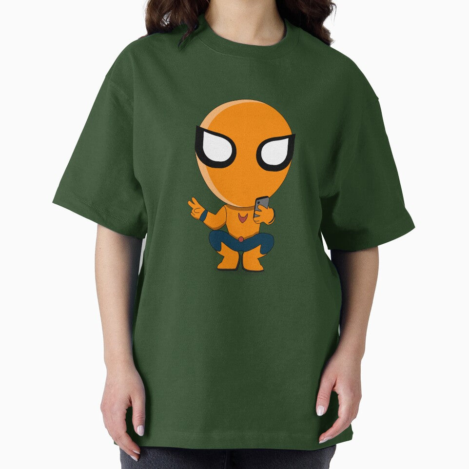 Cute Orange Superhero Mascot Sticker | Chibi Cartoon Hero Character | Cute Orange Superhero Mascot Cartoon Sticker | Chibi Comic Character Graphic T-Shirt