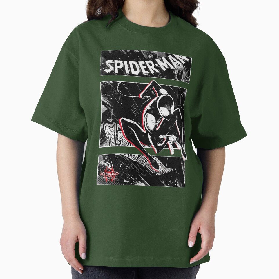 Black Spidy Casual Print T-Shirt