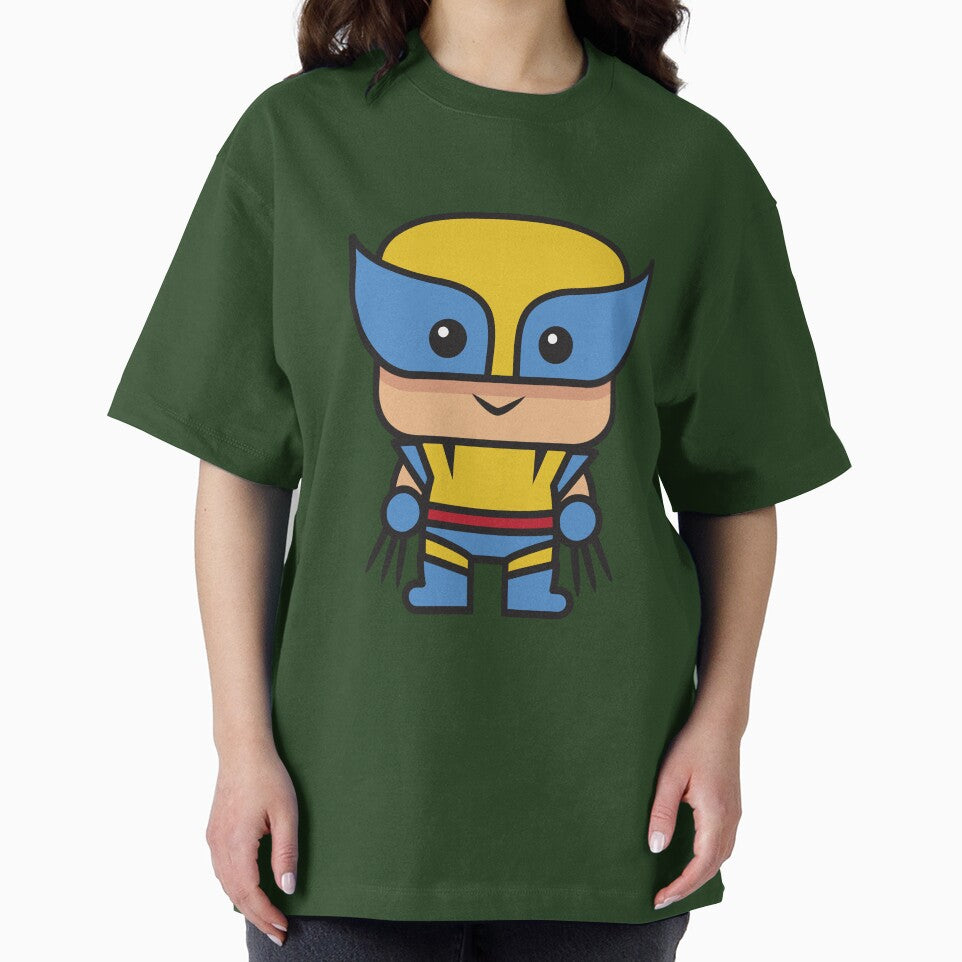 Cute Claw Hero Chibi ÿ Kawaii Mutant Superhero Cartoon | Minimal Comic Style Design Casual Print T-Shirt