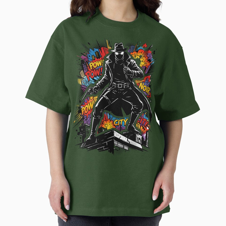 Brooding Noir But Make It Colorful Retro Style Tee
