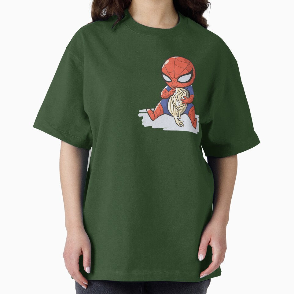 Baby Spider Onion Ring Snack Attack - Hilarious Comic Spider Art Eating Food Meme Cartoon Costume Graphic T-Shirt