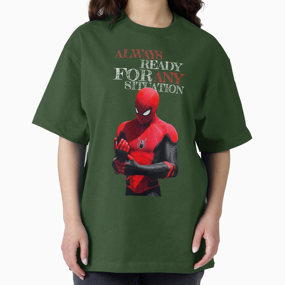 Always Ready For Any Situation Superhero Spider Action graphic Sticker Graphic T-Shirt