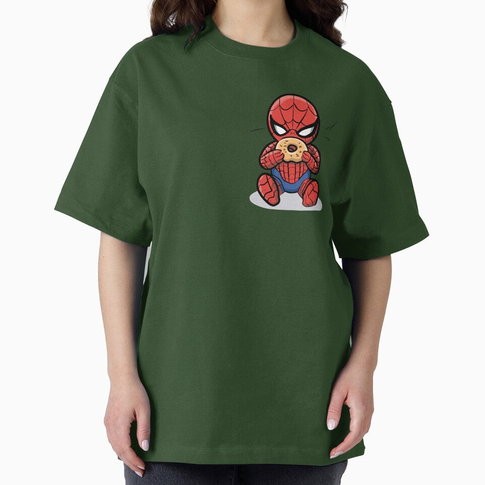 Baby Spider Bagel Break - Trendy Hilarious Comic Spider Art Eating Food Meme Cartoon Costume Graphic T-Shirt