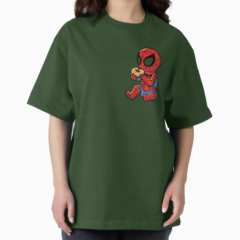 Baby Spider Bagel Break - Trendy Hilarious Comic Spider Art Eating Food Meme Cartoon Costume Graphic T-Shirt
