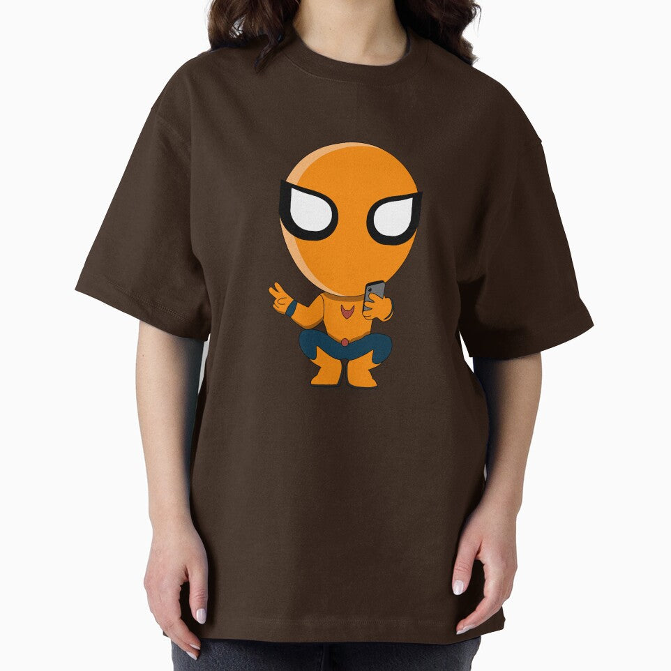 Cute Orange Superhero Mascot Sticker | Chibi Cartoon Hero Character | Cute Orange Superhero Mascot Cartoon Sticker | Chibi Comic Character Graphic T-Shirt