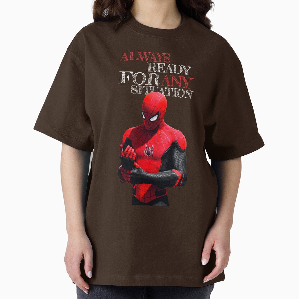 Always Ready For Any Situation Superhero Spider Action graphic Sticker Graphic T-Shirt