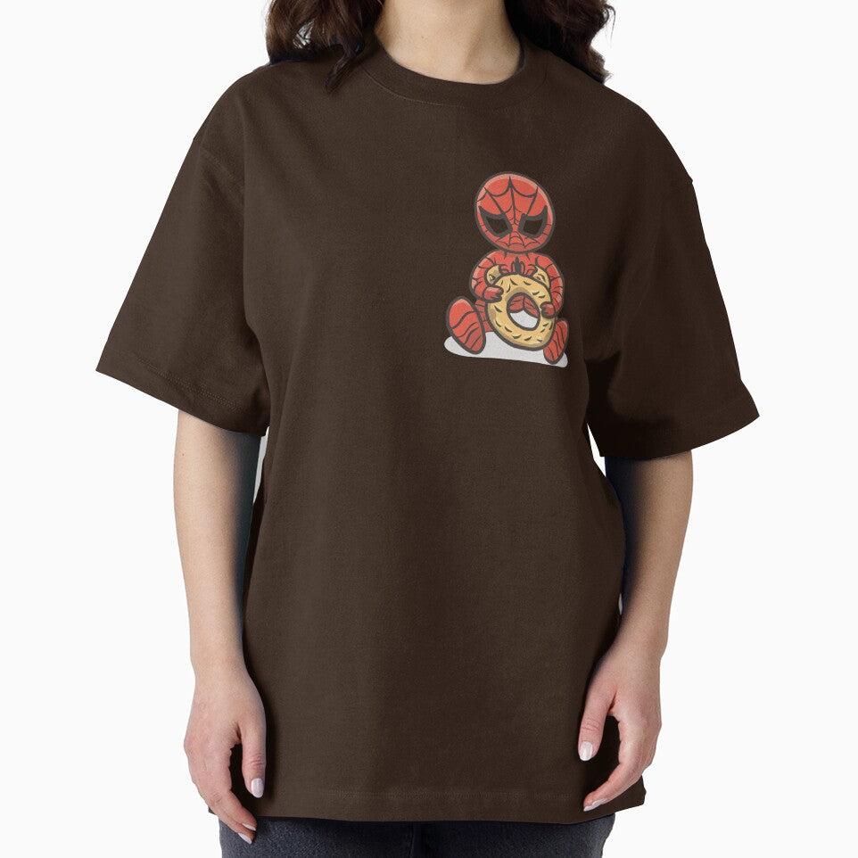 Baby Spider Bagel Break - Trendy Hilarious Comic Spider Art Eating Food Meme Cartoon Costume Retro Style Tee