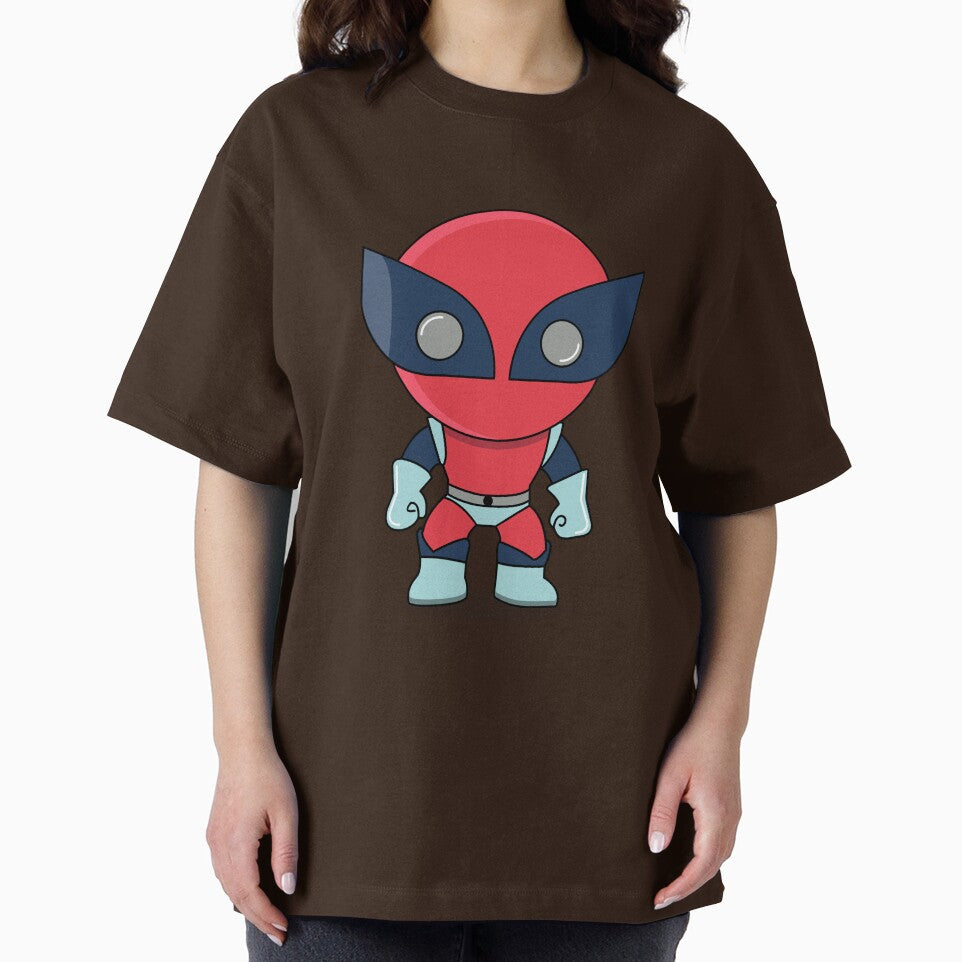 Cute Red Superhero Mascot Sticker | Chibi Comic Character | deadpool Vintage-Inspired T-Shirt