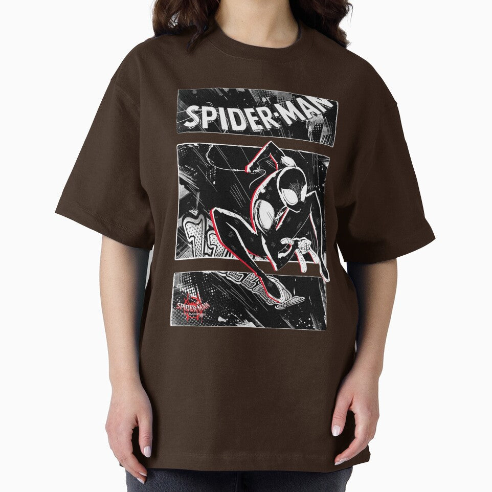 Black Spidy Casual Print T-Shirt