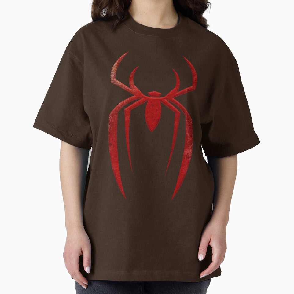 Distressed Spider Emblem | Red Grunge Arachnid Symbol Graphic Graphic T-Shirt