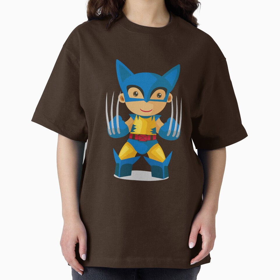 Cute Chibi Wolverine Superhero Cartoon Sticker | Adorable Comic Hero Vector Art Classic Graphic Shirt