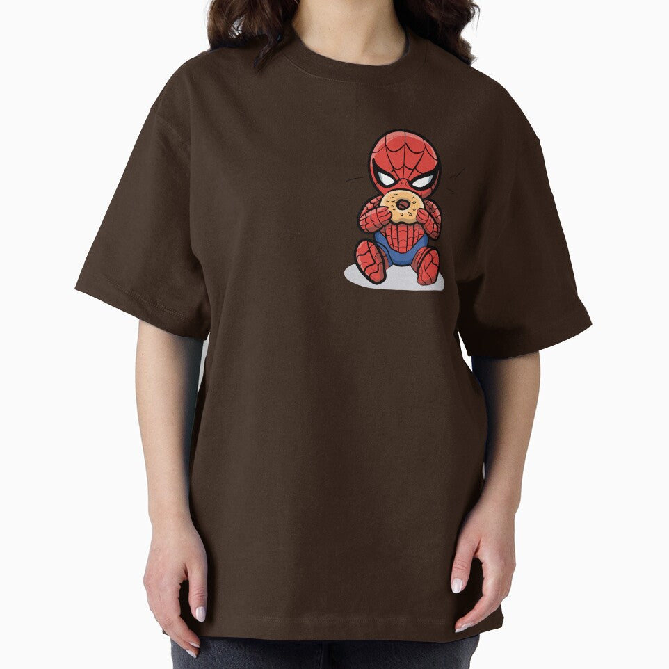 Baby Spider Bagel Break - Trendy Hilarious Comic Spider Art Eating Food Meme Cartoon Costume Graphic T-Shirt