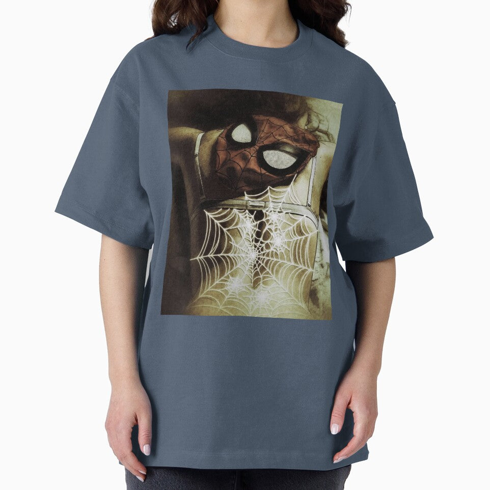 Behind the Mask - Spider Web Comic Art Vintage-Inspired T-Shirt