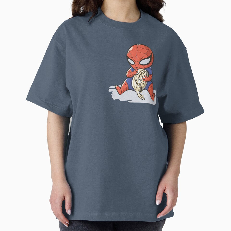 Baby Spider Onion Ring Snack Attack - Hilarious Comic Spider Art Eating Food Meme Cartoon Costume Graphic T-Shirt
