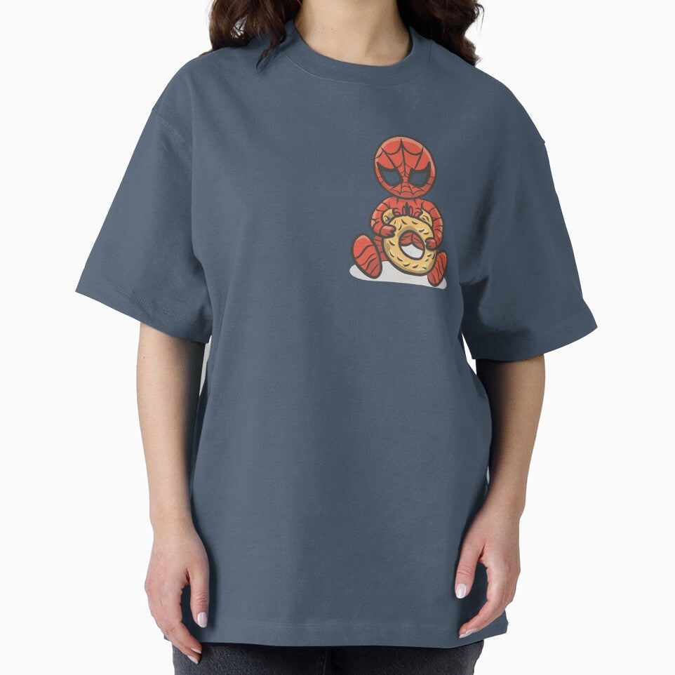 Baby Spider Bagel Break - Trendy Hilarious Comic Spider Art Eating Food Meme Cartoon Costume Retro Style Tee