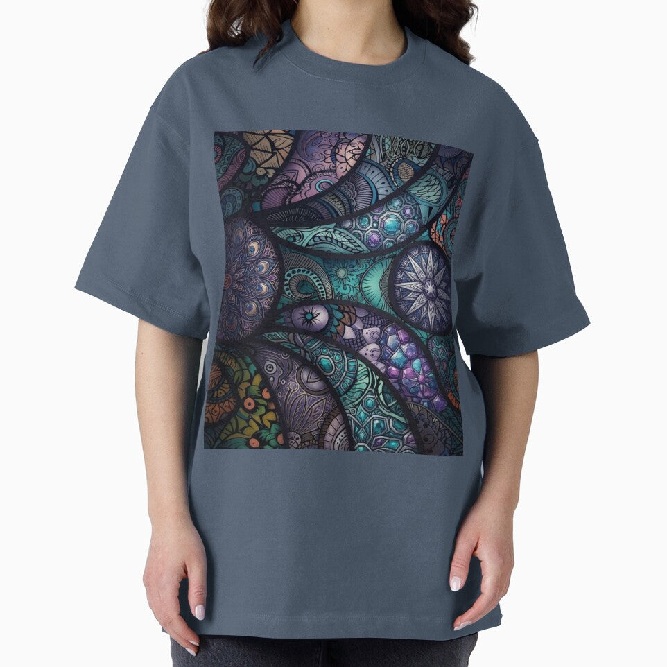 Abstract Boho Mandala Mosaic Pattern Everyday Graphic Tee