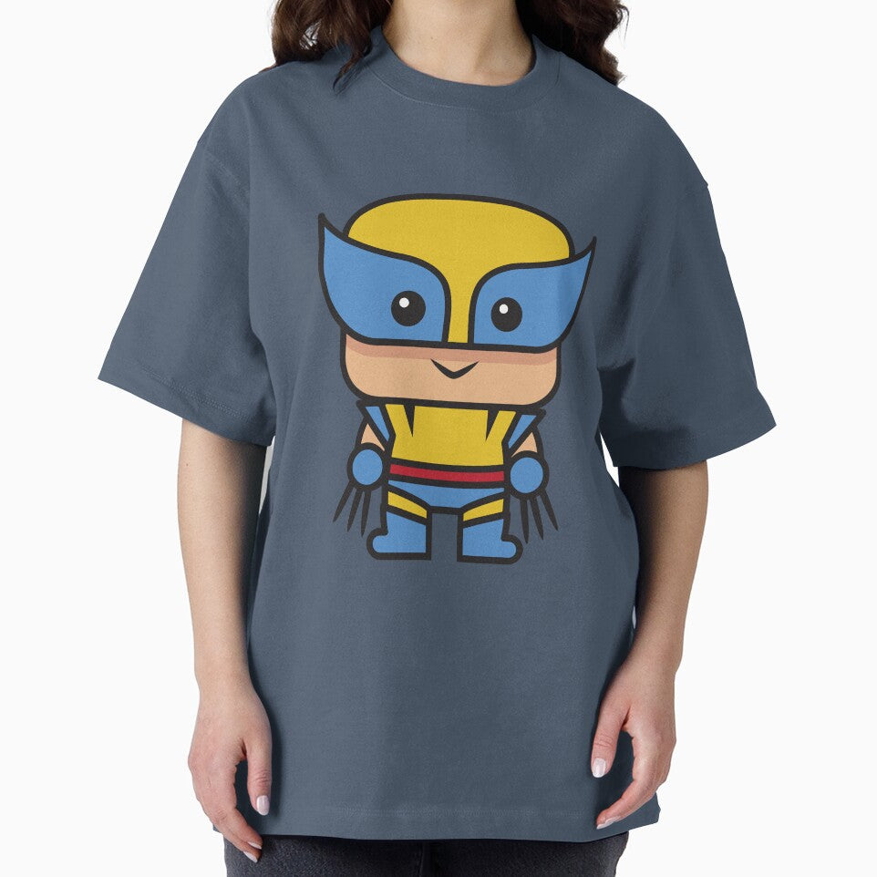 Cute Claw Hero Chibi ÿ Kawaii Mutant Superhero Cartoon | Minimal Comic Style Design Casual Print T-Shirt