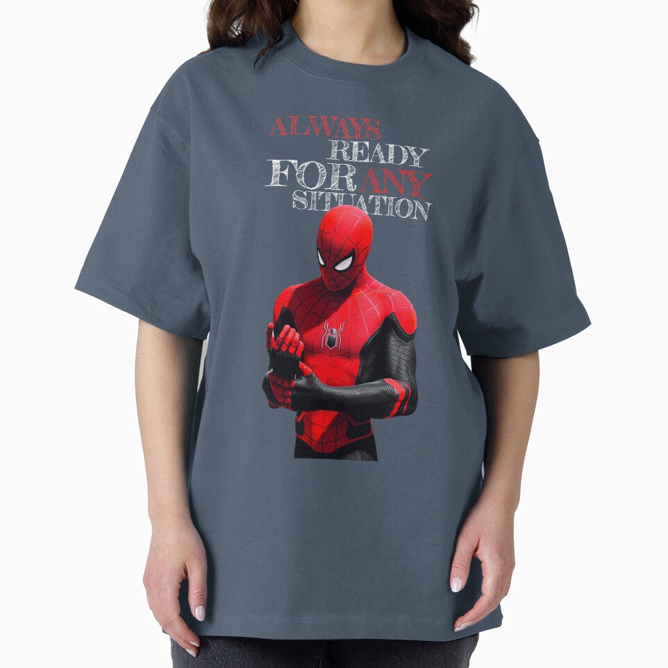 Always Ready For Any Situation Superhero Spider Action graphic Sticker Graphic T-Shirt