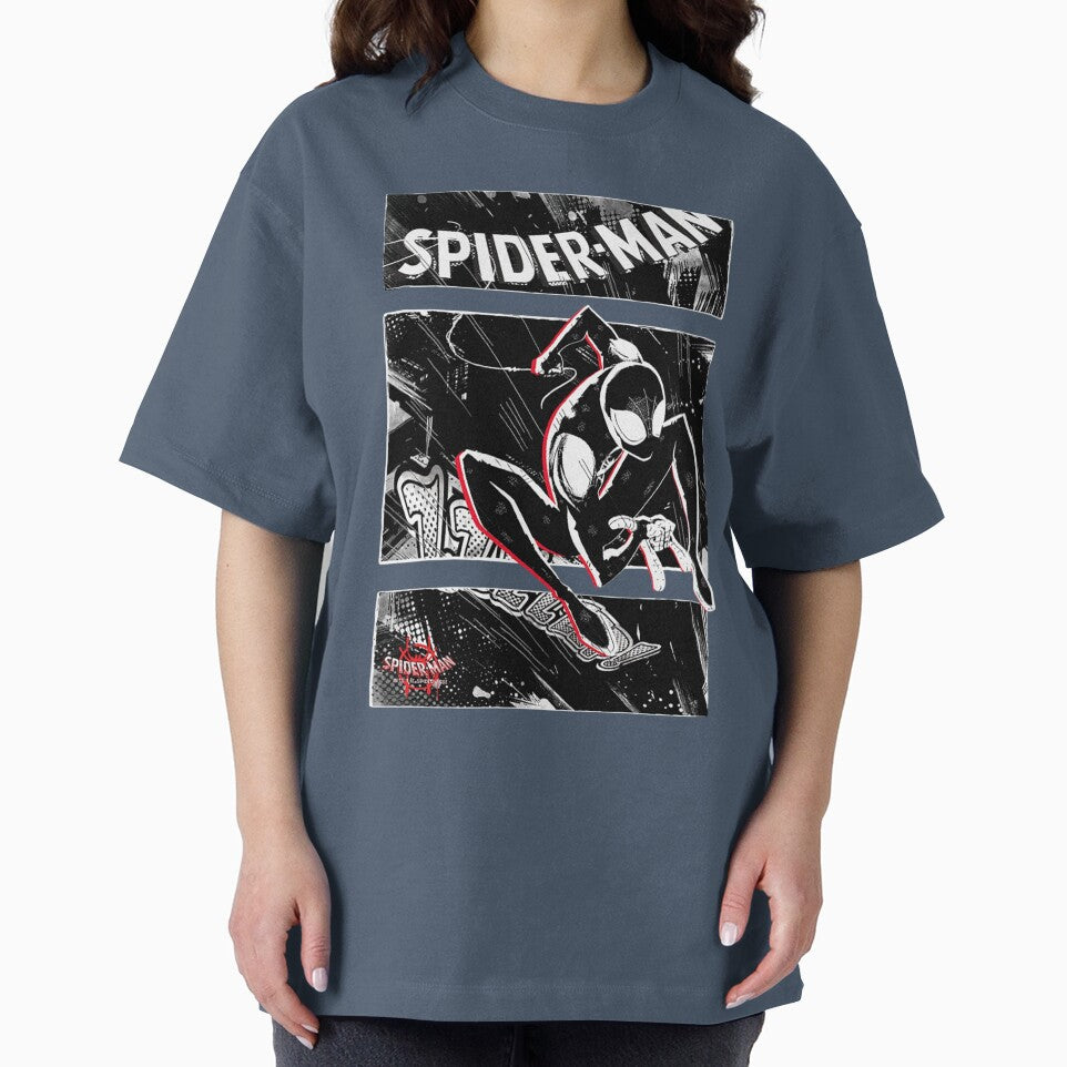 Black Spidy Casual Print T-Shirt