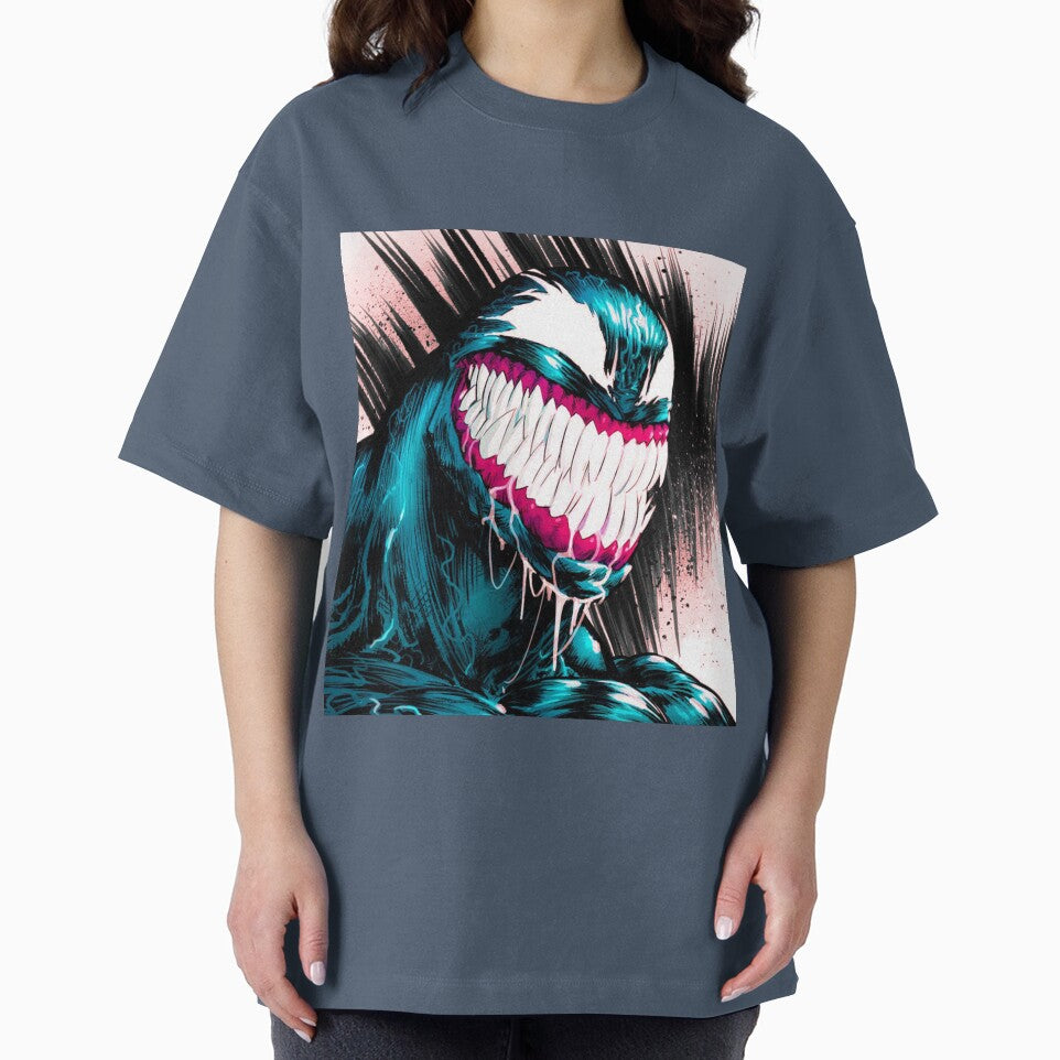 Blue Black Carnage Casual Print T-Shirt
