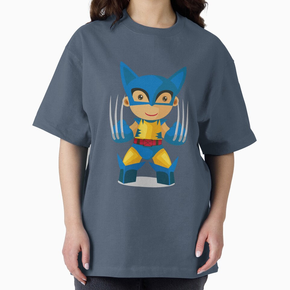 Cute Chibi Wolverine Superhero Cartoon Sticker | Adorable Comic Hero Vector Art Classic Graphic Shirt