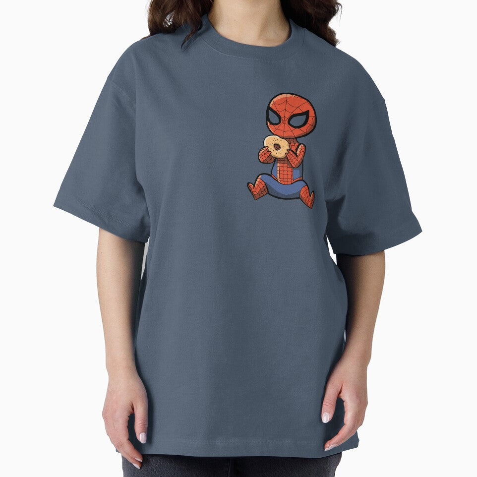 Baby Spider Bagel Break - Trendy Hilarious Comic Spider Art Eating Food Meme Cartoon Costume Everyday Graphic Tee