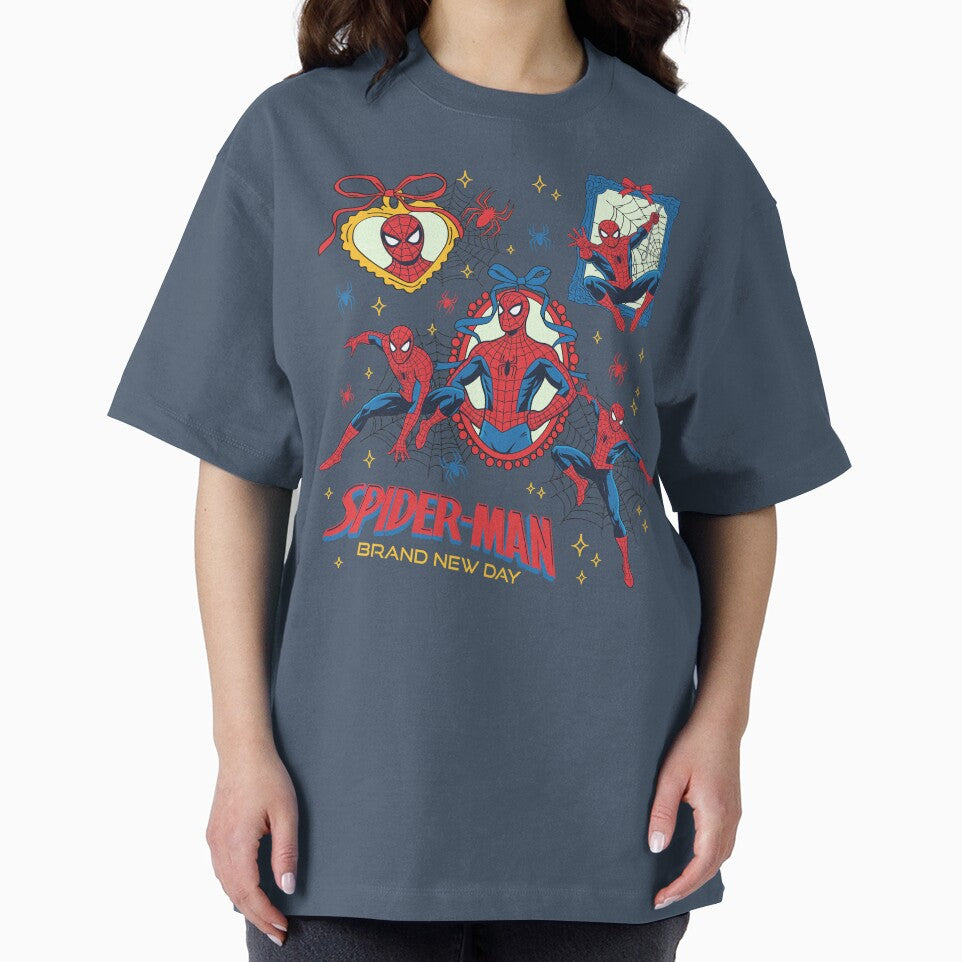 Comic Style Web Hero Collage With Bow Frame Design Graphic T-Shirt