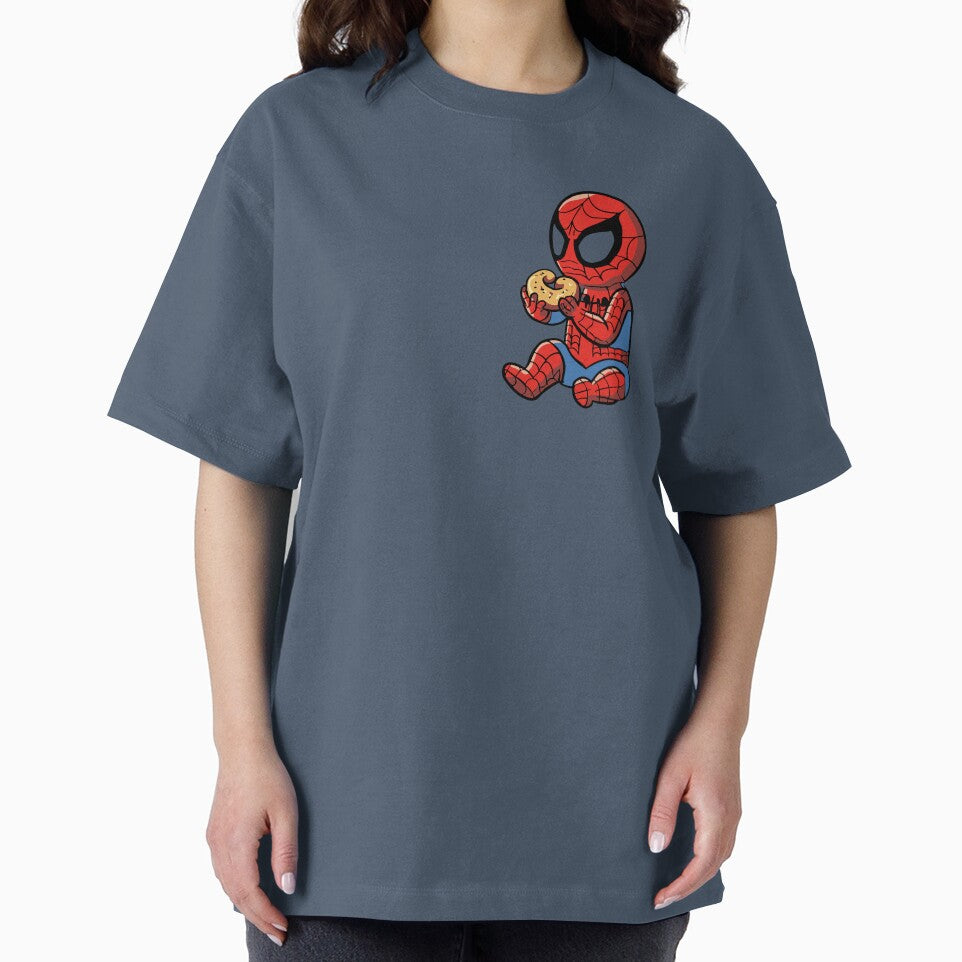 Baby Spider Bagel Break - Trendy Hilarious Comic Spider Art Eating Food Meme Cartoon Costume Graphic T-Shirt