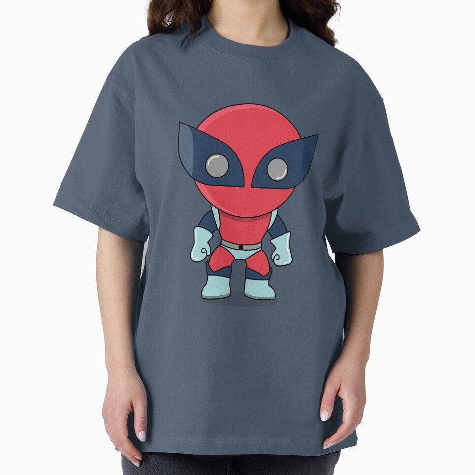 Cute Red Superhero Mascot Sticker | Chibi Comic Character | deadpool Vintage-Inspired T-Shirt