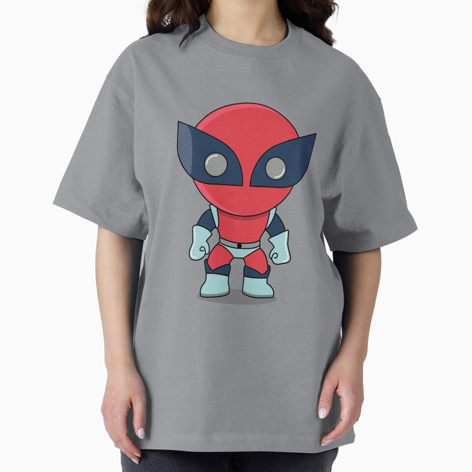 Cute Red Superhero Mascot Sticker | Chibi Comic Character | deadpool Vintage-Inspired T-Shirt