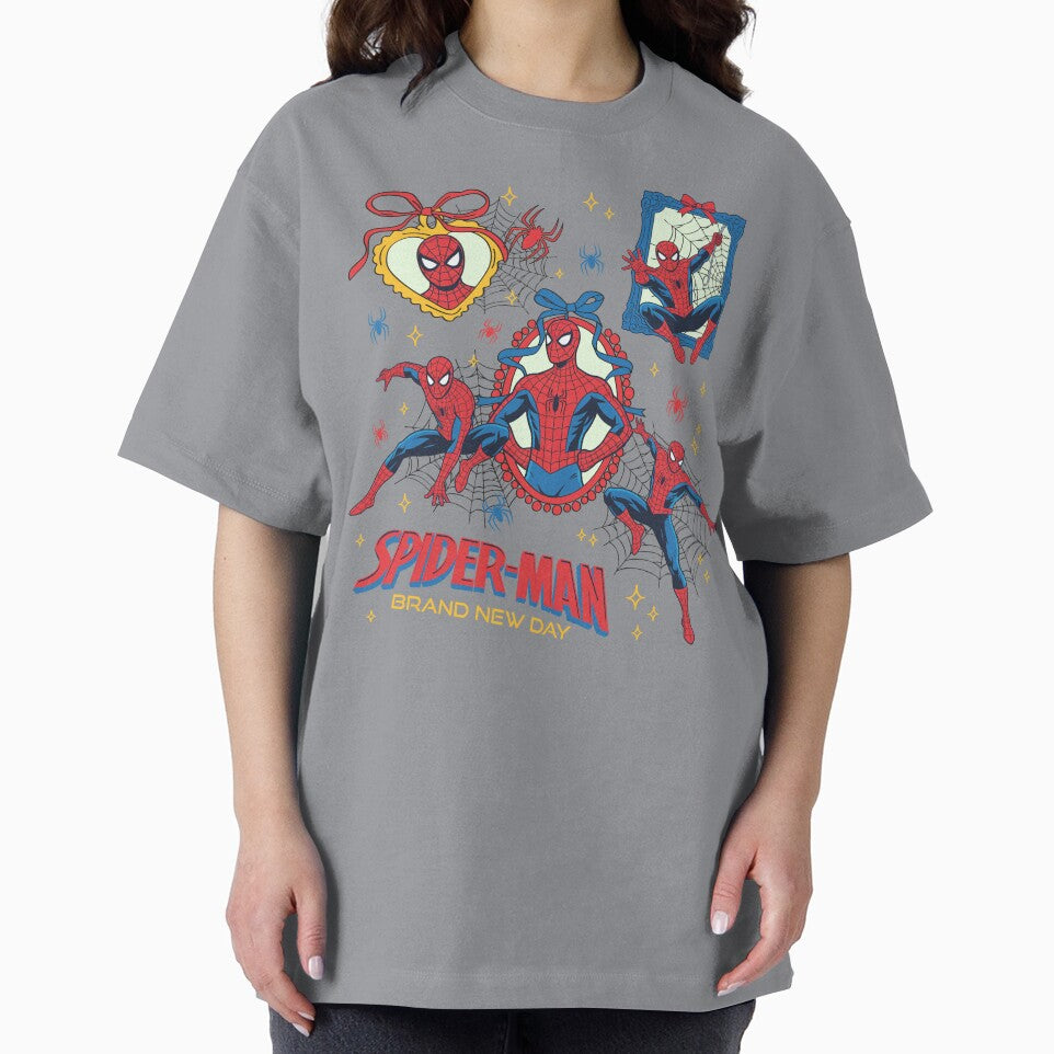 Comic Style Web Hero Collage With Bow Frame Design Graphic T-Shirt