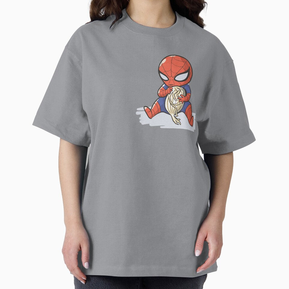 Baby Spider Onion Ring Snack Attack - Hilarious Comic Spider Art Eating Food Meme Cartoon Costume Graphic T-Shirt
