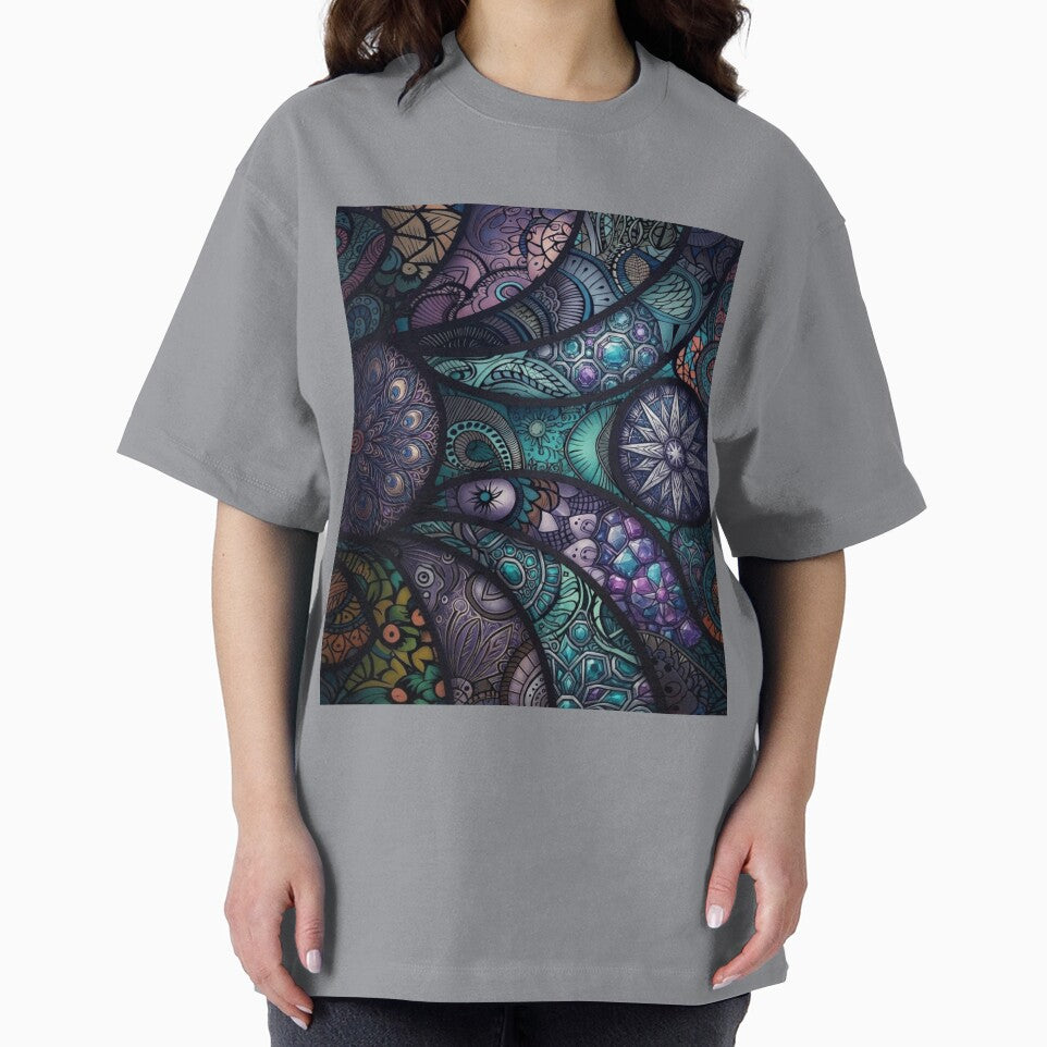 Abstract Boho Mandala Mosaic Pattern Everyday Graphic Tee