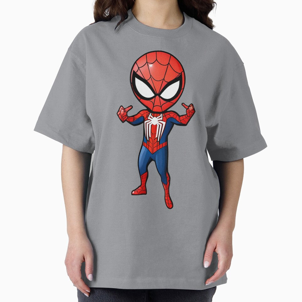 Chibi Spidey Flipping the Bird Classic Graphic Shirt