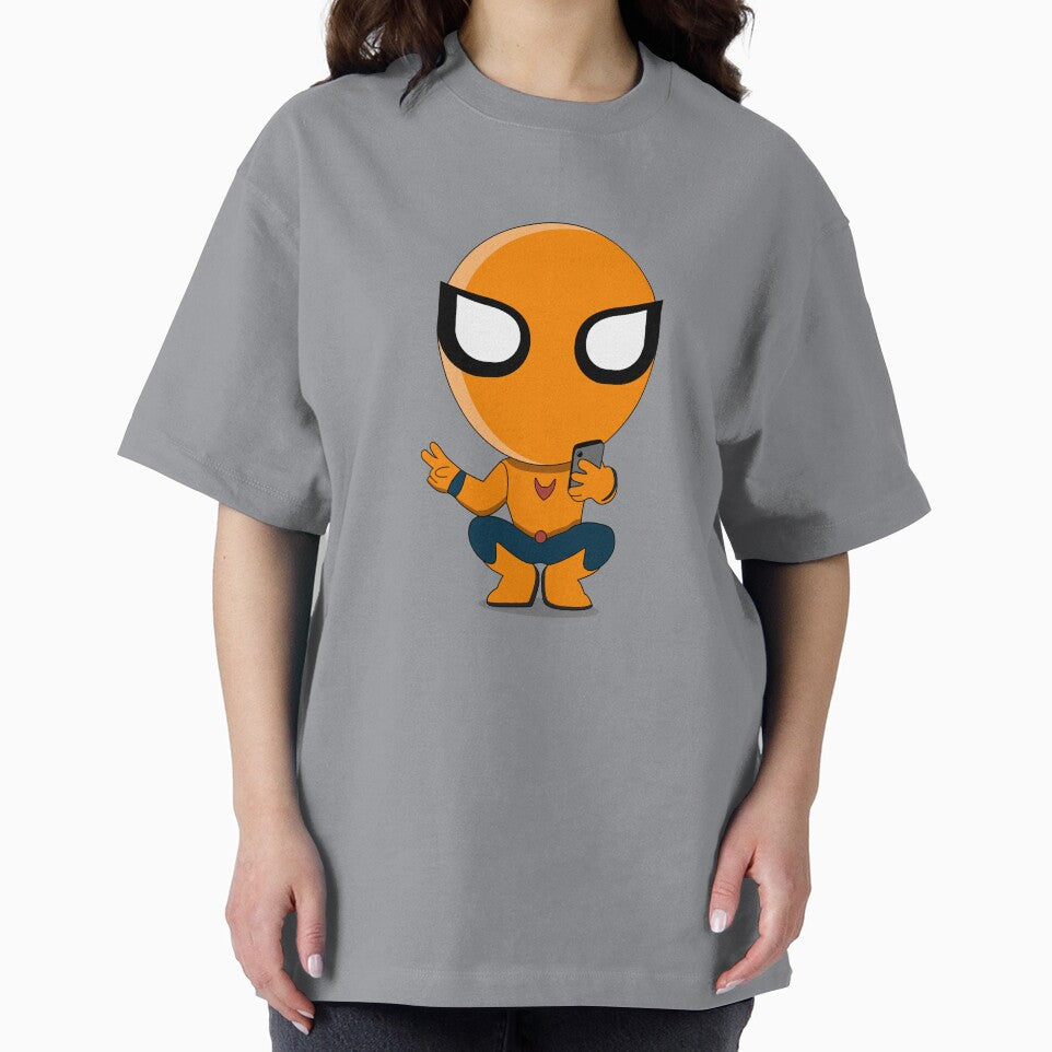 Cute Orange Superhero Mascot Sticker | Chibi Cartoon Hero Character | Cute Orange Superhero Mascot Cartoon Sticker | Chibi Comic Character Graphic T-Shirt