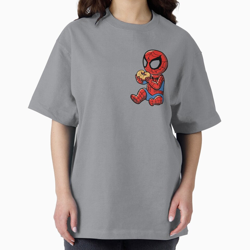 Baby Spider Bagel Break - Trendy Hilarious Comic Spider Art Eating Food Meme Cartoon Costume Graphic T-Shirt