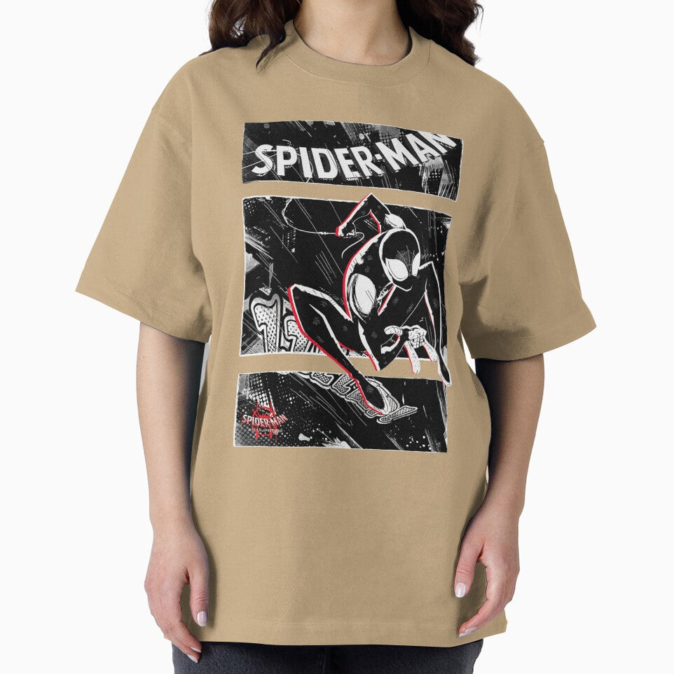 Black Spidy Casual Print T-Shirt