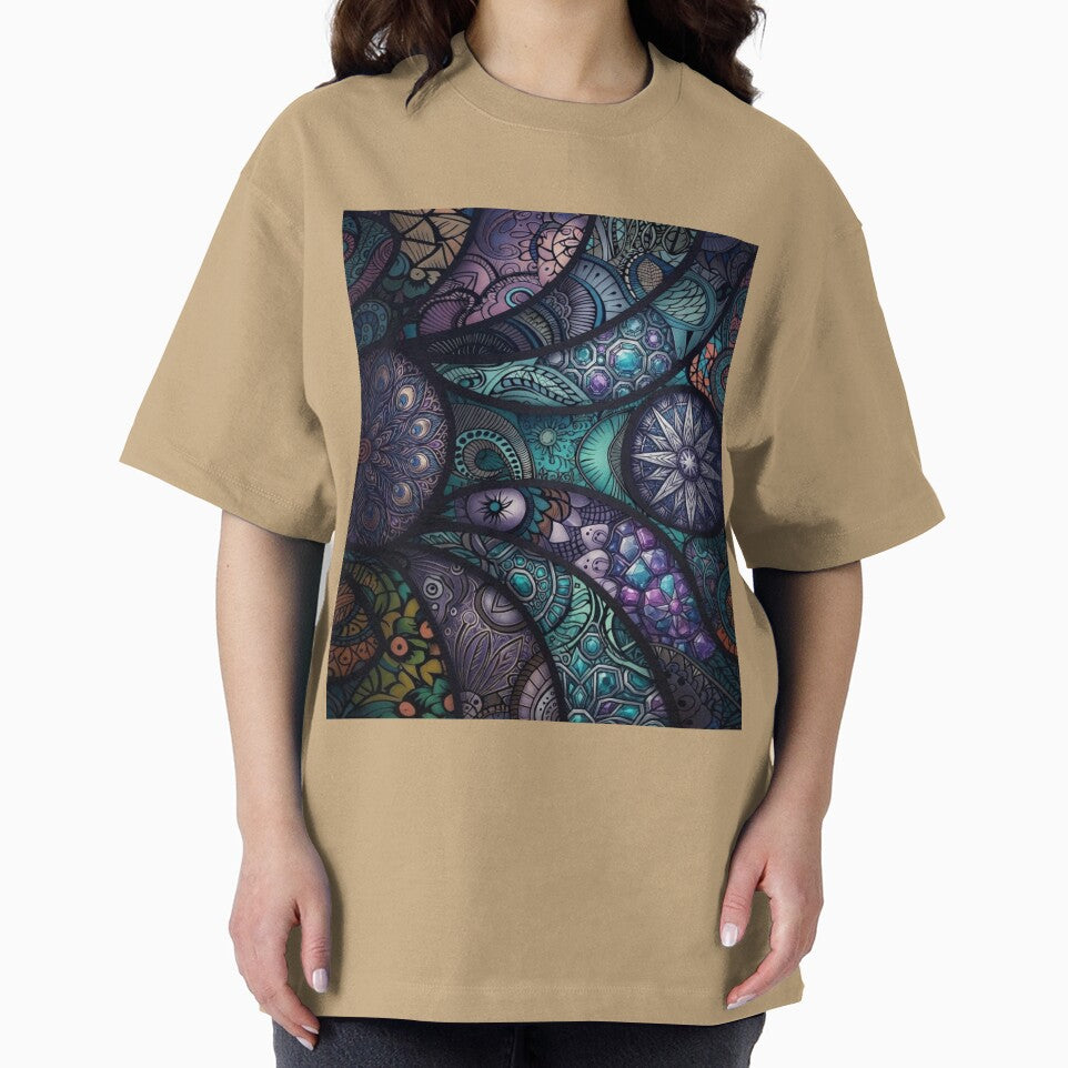 Abstract Boho Mandala Mosaic Pattern Everyday Graphic Tee