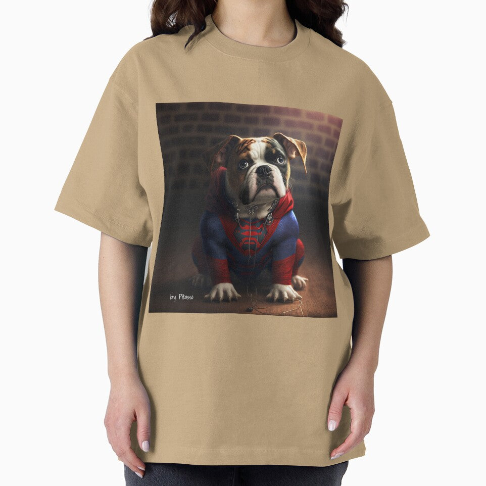 Cute dog wearing a spiderman costume - bulldog spiderman Vintage-Inspired T-Shirt