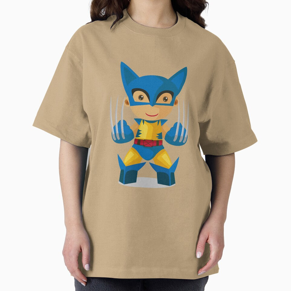 Cute Chibi Wolverine Superhero Cartoon Sticker | Adorable Comic Hero Vector Art Classic Graphic Shirt