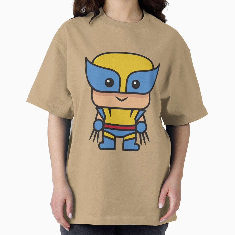 Cute Claw Hero Chibi ÿ Kawaii Mutant Superhero Cartoon | Minimal Comic Style Design Casual Print T-Shirt