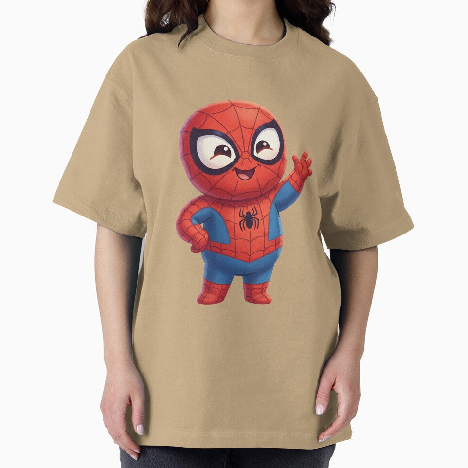 Cute Web Hero Waving | Kawaii Superhero Cartoon | Kids Friendly Character Sticker & Tee Design Vintage-Inspired T-Shirt