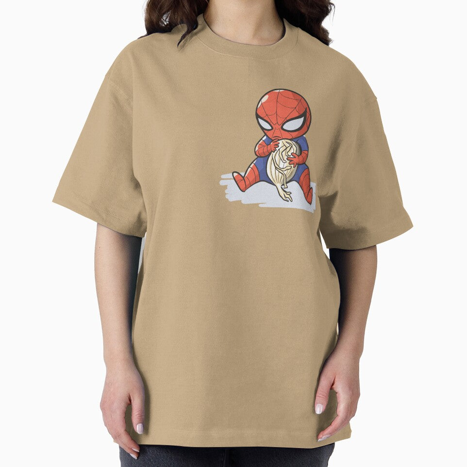 Baby Spider Onion Ring Snack Attack - Hilarious Comic Spider Art Eating Food Meme Cartoon Costume Graphic T-Shirt
