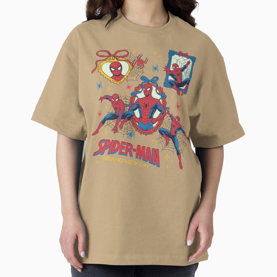 Comic Style Web Hero Collage With Bow Frame Design Graphic T-Shirt